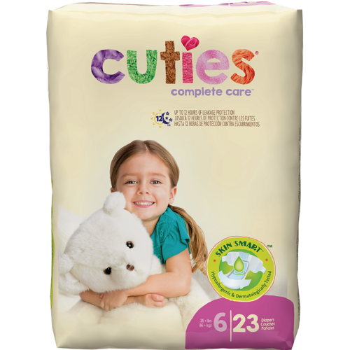 Cuties Complete Care Baby Diapers, Size 6, 23 count