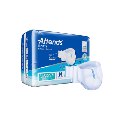 Attends Briefs, Ultimate Absorbency, Urinary & Fecal,  Medium, 24 Counts