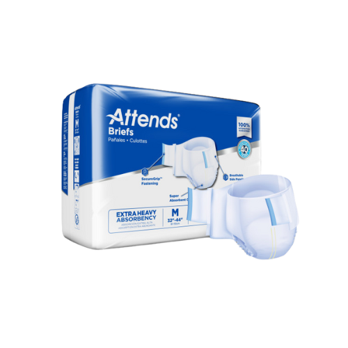 Attends Brief, Extra Heavy Absorbency, Urinary & Fecal, Medium, 24 Counts