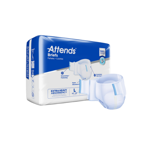 Attends Brief, Extra Heavy Absorbency, Urinary & Fecal, Large, 25 Counts