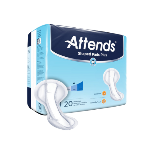 Attends Shaped Pads Plus, Urinary, Unisex, 25.2" x 12", 20