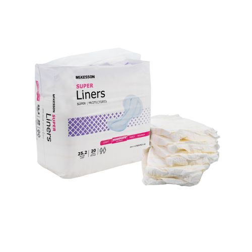 Incontinence Liner McKesson Super 25-1/5 Inch Length Moderate Absorbency Polymer Core One Size Fits Most
