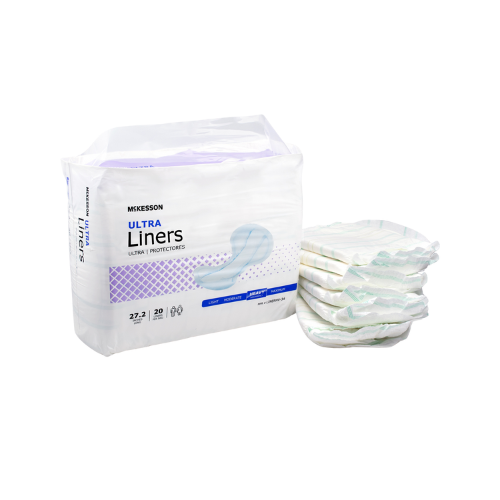 Incontinence Liner McKesson Ultra 27-1/5 Inch Length Heavy Absorbency Polymer Core One Size Fits Most