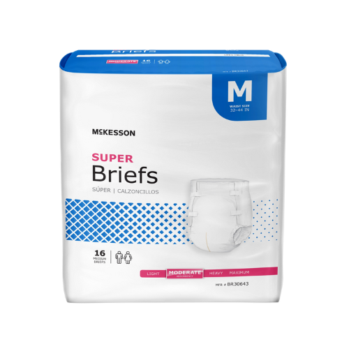 Unisex Adult Incontinence Brief McKesson Medium Disposable Moderate Absorbency