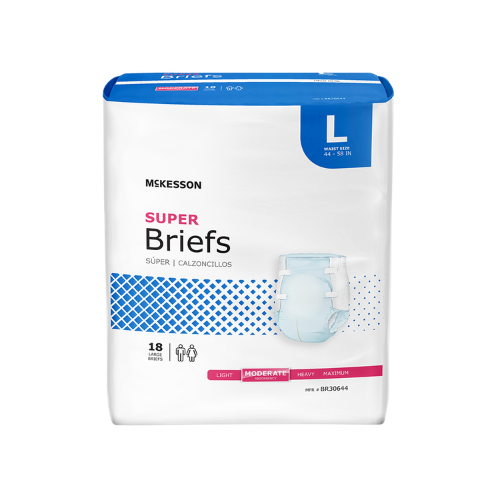 Unisex Adult Incontinence Brief McKesson Large Disposable Moderate Absorbency, 18 Counts