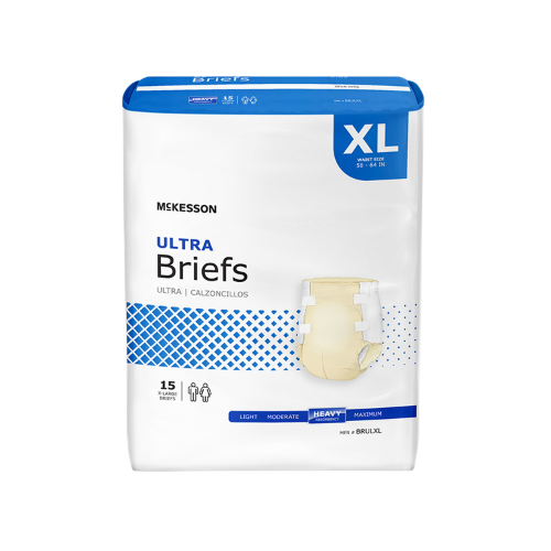 Unisex Adult Incontinence Brief McKesson Ultra X-Large Disposable Heavy Absorbency