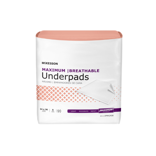 Disposable Underpad McKesson Ultimate Breathable 24 X 36 Inch Fluff / Polymer Heavy Absorbency