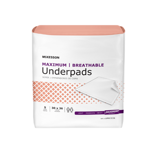 Disposable Underpad McKesson Ultimate Breathable 30 X 36 Inch Fluff / Polymer Heavy Absorbency