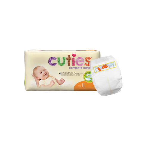 Unisex Baby Diaper Cuties® Complete Care Size 1 Disposable Heavy Absorbency