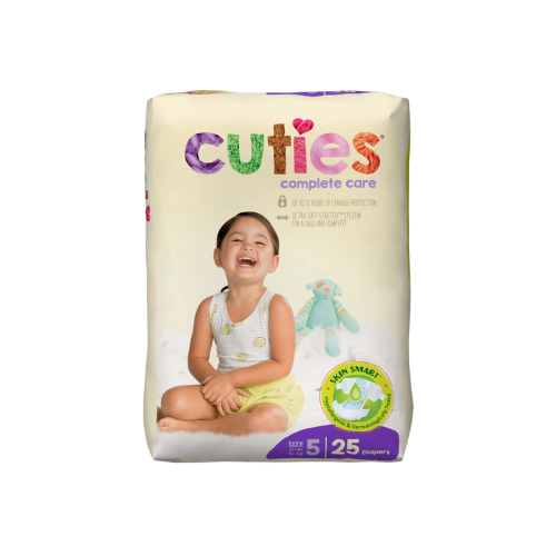 Unisex Baby Diaper Cuties® Complete Care Size 5 Disposable Heavy Absorbency