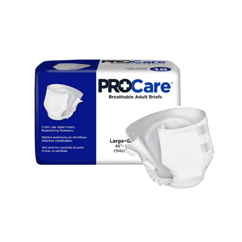 Unisex Adult Incontinence Brief ProCare™ Large Disposable Heavy Absorbency