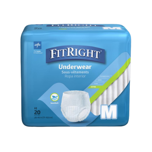 FitRight Extra Protective Underwear, Size M, for Waist Size 28"-40"