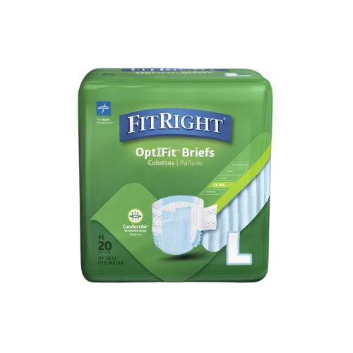 FitRight Extra Cloth-Like Adult Incontinence Briefs, Size L, 44" to 56" Waist, 80/CS