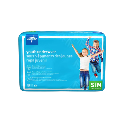 Disposable Protective Youth Underwear, Size Youth S/M (40-70 lb.), 60/CS