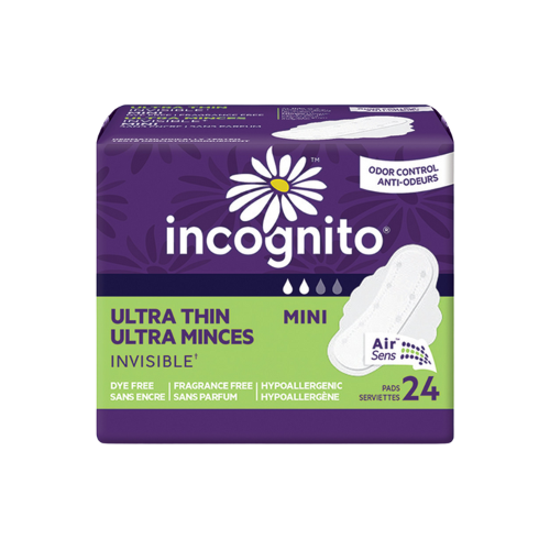 Feminine Pad Incognito® Ultra Thin with Wings Light Absorbency, 6BG/CS