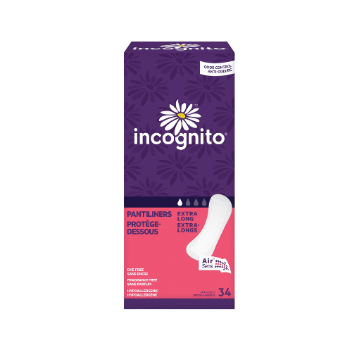 Panty Liner Incognito® Extra Long Light Absorbency, 12BG/CS