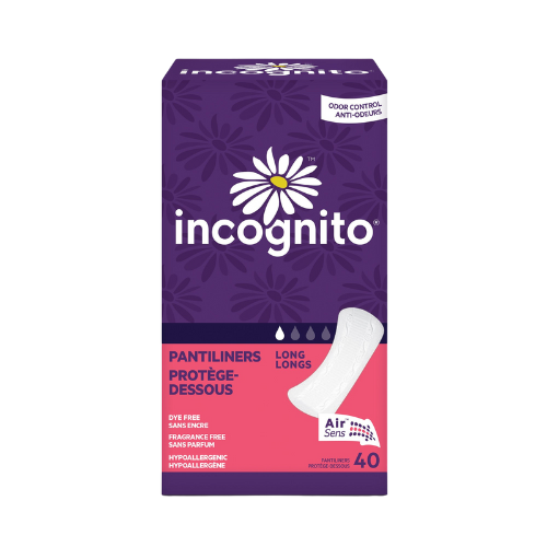 Panty Liner Incognito® Long to Go Light Absorbency, 12BG/CS