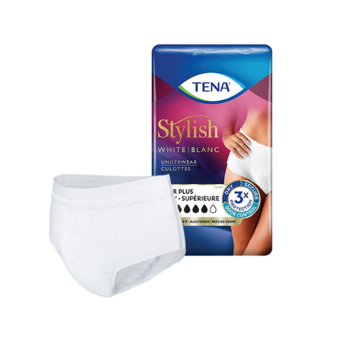 TENA® Stylish Super Plus Incontinence Underwear for Women, Heavy Absorbency, Small/Medium, 18 count