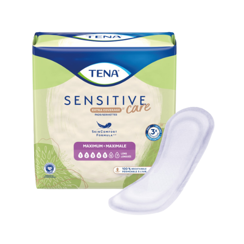 TENA Sensitive Care Maximum Extra Coverage Long Pads, 39 count