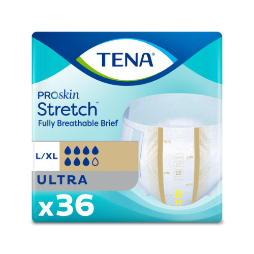 TENA ProSkin™ Stretch Ultra Incontinence Brief, Heavy Absorbency, Unisex, Large/X-Large, 36 count