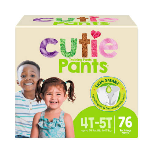 Cuties 4T/5T Potty Training Pants for Girls and Boys, Hypoallergenic with Skin Smart, 76 Count