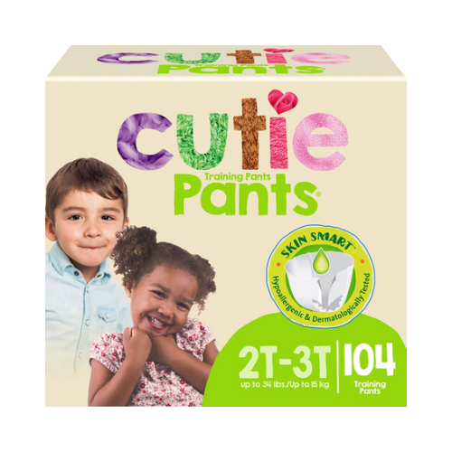 Cuties 2T/3T Potty Training Pants for Girls and Boys, Hypoallergenic with Skin Smart, 104 Count