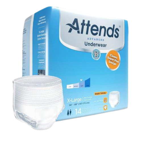 Attends Advanced Underwear, Adult, Unisex, Pull-On With Tear Away Seams, Disposable, Heavy Absorbency, X-Large, 14 Counts