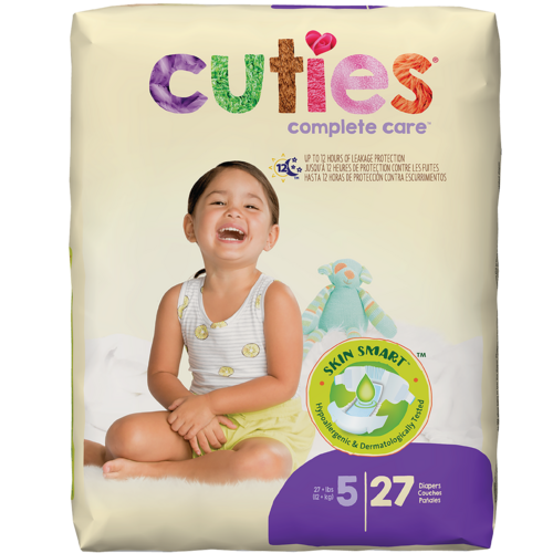 Cuties Complete Care Baby Diapers, Size 5, 27 count