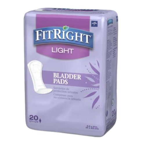 Medline FitRight Bladder Control Pads, Small , 20 Counts