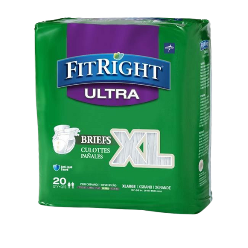 Medline FitRight Ultra - Adult Diapers with Tabs, Extra Large ( 20 Counts )