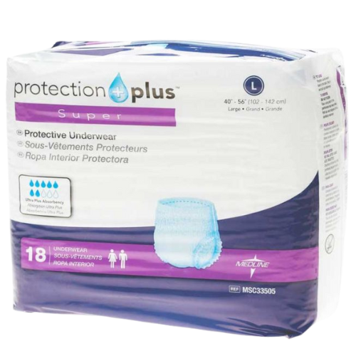 Medline Protection Plus Super Protective Underwear - Super Plus Absorbency, Large ( 18 Counts )