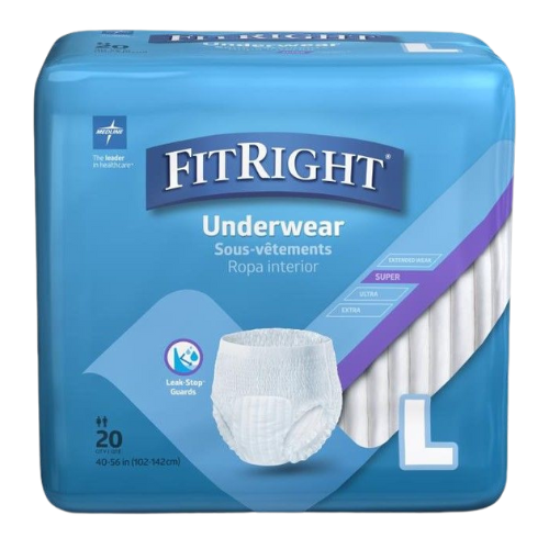 Medline FitRight Super Disposable Underwear L 20Ct