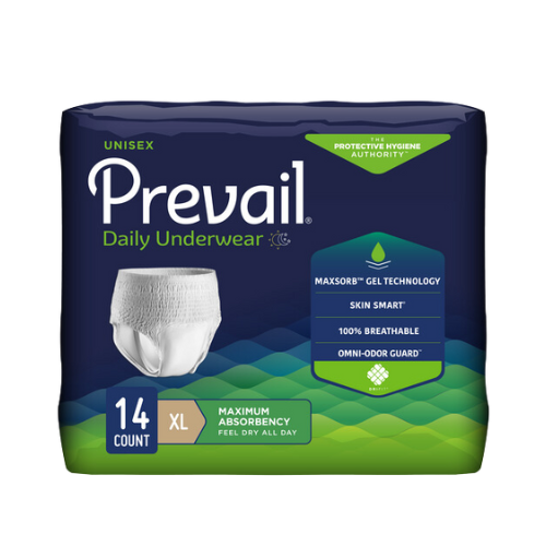 Prevail Incontinence Underwear for Men & Women, Maximum Absorbency, Extra Large, 14 count