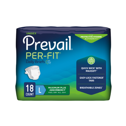 Prevail Per-Fit Incontinence Maximum Absorbency Adult Briefs, Large, 18 count