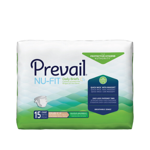 Prevail Nu-Fit Incontinence Adult Briefs, Size Extra Large, 15 count