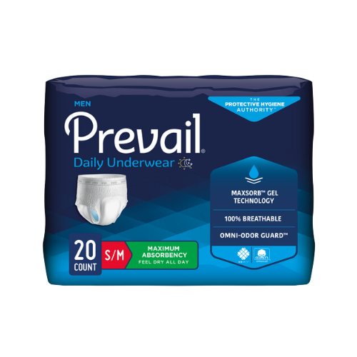 Prevail Incontinence Underwear for Men, Maximum Absorbency, Small/Medium, 20 count