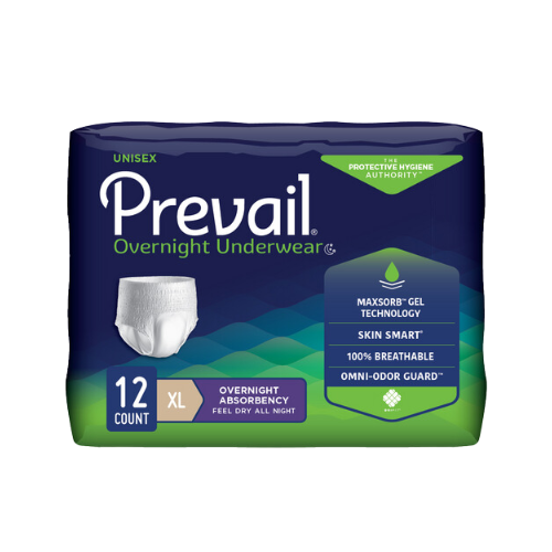 Prevail Overnight Incontinence Underwear for Men & Women, XL, 12 count