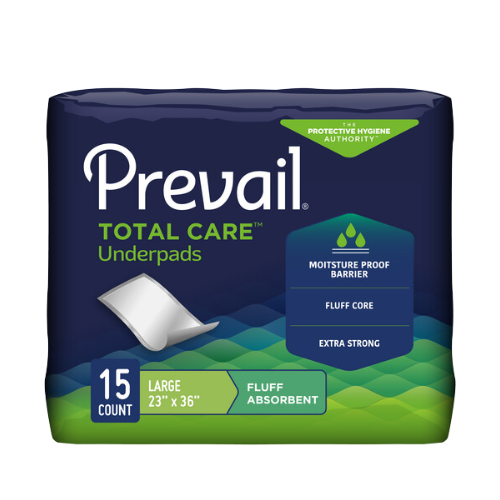 Prevail Incontinence Fluff Underpads, 23" X 36", 15 count