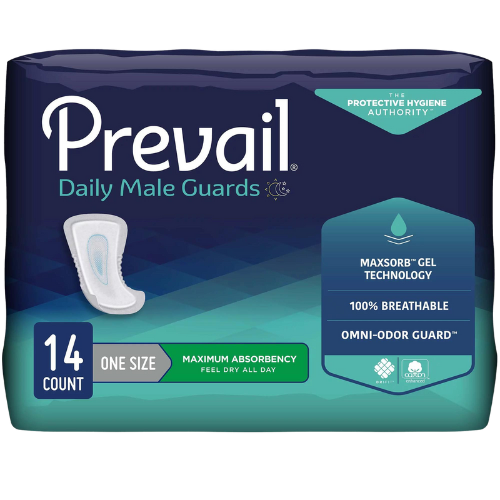 Prevail Incontinence Guards for Men, Maximum Absorbency, 14 count