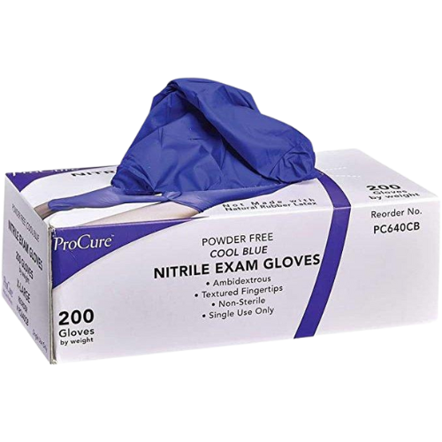 ProCure Powder-free Cool Blue Nitrile Exam Gloves Medium ( 200 Gloves )