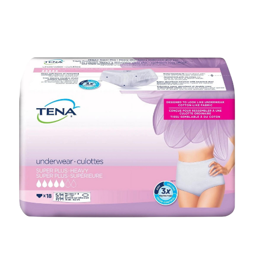 Tena Super Plus Pull On Underwear for Women, Small / Medium ( 18 Counts )